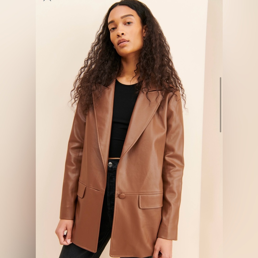 Vegan Leather Blazer